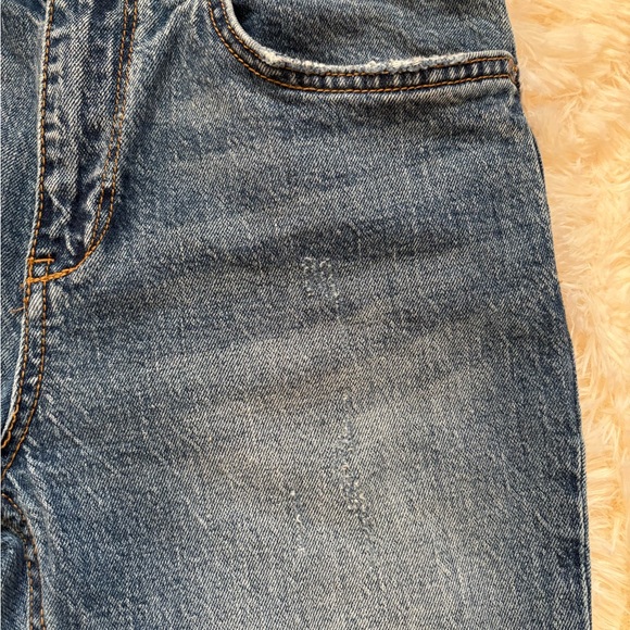 Pilcro Anthropologie Distressed Straight Leg Jeans Size 28 Cropped 26” Inseam - Picture 4 of 6